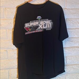 Super Bowl XLIII Cardinals Black T-Shirt (Missing Tag)
